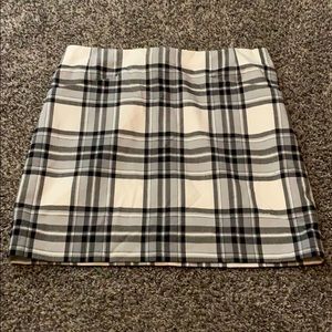 Plaid mini pencil skirt